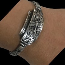 Artisan Signed ID   sterling Silver  dragon fly bali bracelet 89/22 - £199.83 GBP