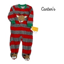 CARTER'S Infants Fleece Reindeer Zip Pajamas Sleep and Play 6 Months NWT - $7.69