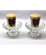 Vintage HOME INTERIORS Clear REVERSIBLE Glass Votive Candle Holder - Pai... - $399.25 MXN
