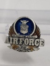 UNITED STATES AIR FORCE ~ SILVER TONE AND ENAMEL LAPEL PIN - £6.30 GBP