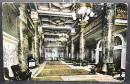 1907 Hotel Alexandria Marble Lobby Los Angeles CA Postcard Postmarked California - £6.18 GBP