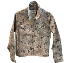 Nanette Lepore Python Jean Jacket Women S Beige Brown 98% Cotton 2% Spandex - £35.52 GBP