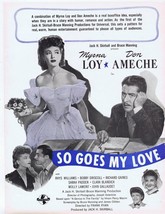 1946 So Goes My Love ORIGINAL Vintage 9x12 Industry Ad Myrna Loy Don Ameche - £27.65 GBP