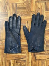 Vtg 50s Van Raalte Black Genuine Deerskin Made USA Pat Pending Leather Gloves - £19.49 GBP