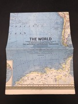 1965 World Map National Geographic 29&quot; x 41.5&quot; Vegetation Land Use Time ... - £7.08 GBP