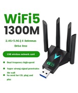 USB 3.0 Wireless WIFI Adapter 1300Mbps Long Range Dongle Dual Band Netwo... - $11.42