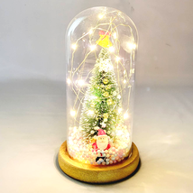 Christmas Tree Globe Lighted Battery Operated 8 Inch Holiday Santa Snowb... - $27.72