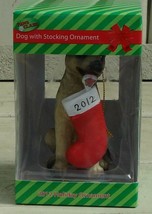 BRAND NEW IN BOX Paws Claus Dog With Stocking 2012 Holiday Ornament, NEW - $6.92