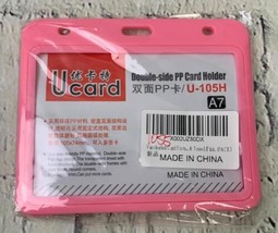 Badge Holders Hard Plastic ID Card Holders Waterproof Lanyard Pink - £11.59 GBP