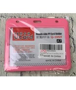 Badge Holders Hard Plastic ID Card Holders Waterproof Lanyard Pink - £11.43 GBP