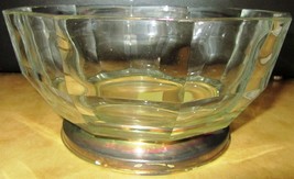 BEAUTIFUL GLASS SILVERPLATE SALAD BOWL W/ SERVING FORK &amp; SPOON ITALY FRU... - $21.56
