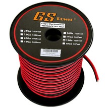 12 Gauge Wire - 100 Foot Copper Clad Aluminum Cable Roll, Red &amp; Black Bo... - £45.16 GBP