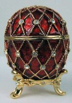 Russian Faberge Egg Replica with cross hatch design PC-0577-05 - $103.18