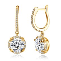 Luxury 4 Carat 8Moissanite Dangle Earrings For Women Pure Sterling Silver 925 Ce - £105.98 GBP