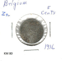 Belgium 5 Centimes, 1916, zinc, KM 80 - £0.89 GBP