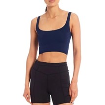 Free People Scoop Neck Crop Seamless Sleeveless Stretch Tank Top Navy M/L, NWT - £10.24 GBP