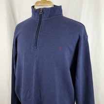 Polo Ralph Lauren 1/4 Zip Pullover Long Sleeve Sweatshirt XL Blue Cotton... - £17.94 GBP