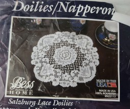 Salzburg Lace Doilies 2 in Set 9&quot; Round White 100% Polyester Made In USA... - $124.49 MXN