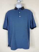 Haggar Men Size S Blue Striped Knit Polo Shirt Short Sleeve Casual Cool 18 - £4.95 GBP