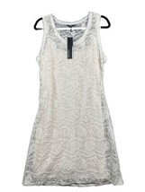 NWT Daisy Fuentes Dress Womens XL Ivory Floral Lace Lined Sleeveless A Line - $28.71