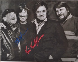 THE HIGHWAYMEN SIGNED PHOTO x2 - Willie Nelson &amp; Kris Kristofferson  w/coa - £282.39 GBP