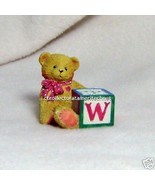 Cherished Teddies Bear With ABC W Alpha Letter Block 1995 NIB - £5.17 GBP