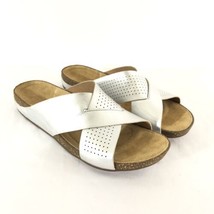 Clarks Artisan Womens Sandals Shoes Silver Leather Perri Cove Criss Cross 9.5 - £34.60 GBP