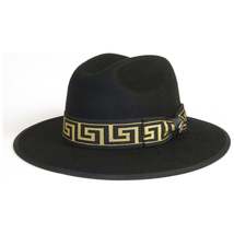 Men Bruno Capelo Hat Australian Wool Pinch Front Fedora Wesley WE975 Black Gold image 3