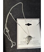 925 Sterling silver Pendant necklace silver chain 18” 1/2 Heart Best Fri... - $14.84