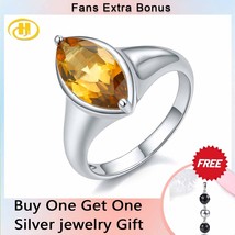 Stock Clearance Natural Brown-yellow Quarts Sterling Silver Rings S925 1.4 Carat - £23.50 GBP