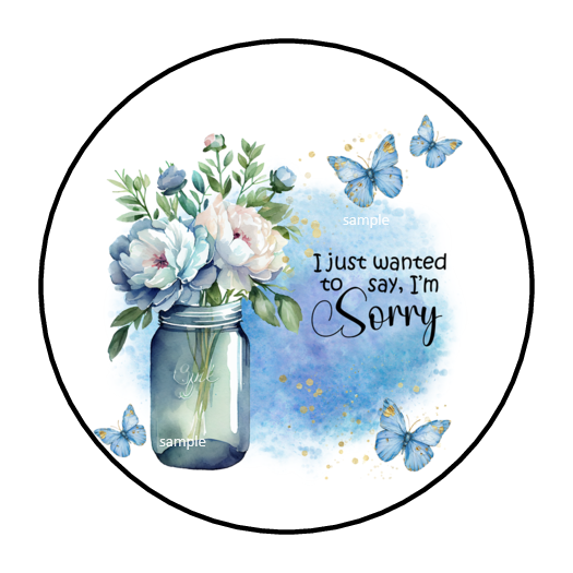 Primary image for 30 SORRY ENVELOPE SEALS STICKERS LABELS TAGS 1.5" ROUND FLORAL BUTTERFLIES
