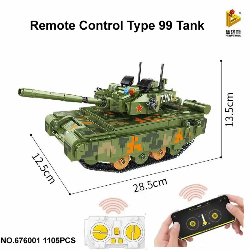 WW2 2.4G Remote Control RC APP Tank Programming Brick Toys，Germany JS-2Military - £72.07 GBP+