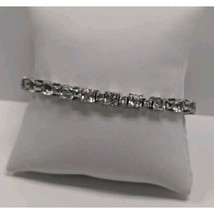 Sts Vintage Sterling Silver Radian And Round Cz Bracelet 7 Inch At - $81.97