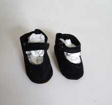 Vintage 1950&#39;s Alexander Black Fuzzy Side Snap Shoes for Approx. 15&quot; Doll - £19.97 GBP