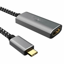 USB C to HDMI Adapter (4k@60Hz)[Gold-Plated, High Speed], Braided Gray - £13.14 GBP