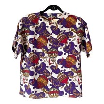 Vintage Hot Air Balloon Short Sleeve Top Blouse Che Studios 80s Size Small - £14.22 GBP