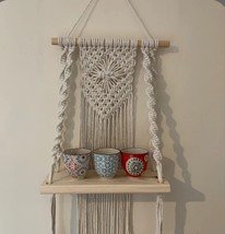 macrame plant hanger holder shlef book shelves - £29.65 GBP