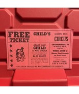 Roberts Bros Circus Admit One Child Ticket Stub Chambersburg PA Vintage ... - $13.49