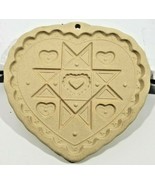 PAMPERED CHEF 1993 Stoneware Homespun Heart Cookie Mold, Family Heritage... - $6.19