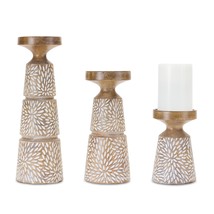 Candle Holder (Set of 3) 6&quot;H, 9.25&quot;H, 12.25&quot;H Resin - £62.94 GBP