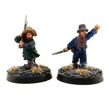 Hobbit Militia 2 Painted Miniatures Halfling Townsfolk Farm Middle-Earth - $22.99