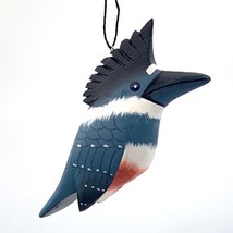 Belted Kingfisher Bird Fair Trade Nicaragua Wood Handcrafted Ornament - £13.41 GBP