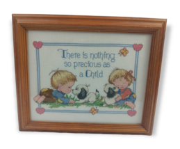 There is Nothing so Precious as a Child Framed Cross-Stitch (Finished) 12x10 in - £16.25 GBP