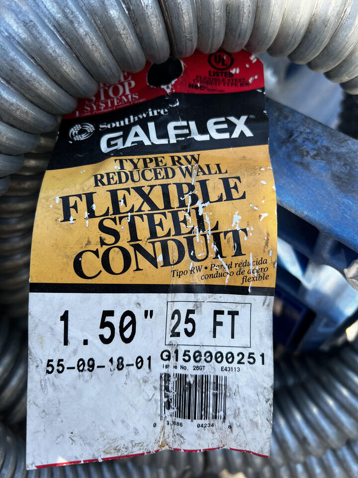 Southwire GALFLEX 1 1/2&quot; Flexible Steel Metal Conduit Strip High Strength - $5.00