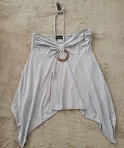 Say Anything Gray Halter Top Large Cute - $4.79