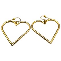 Large Heart Shaped Smooth Shiny Finish Pierced Earrings Bold Fashion Statement  - £10.04 GBP