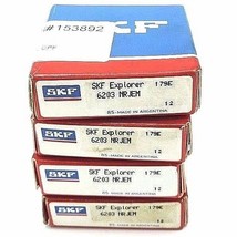 LOT OF 4 NIB SKF 6203-NRJEM BALL BEARINGS 17X40X12MM W/SNAP RING OPEN 62... - £39.50 GBP