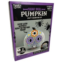 Spooky Nightz Sugar Skull Pumpkin Craft Decorating Paint Kit Glow in the Dark - £8.33 GBP