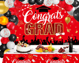 2024 Graduation Party Decorations, Red and Black Graduation Backdrop Ban... - $23.54