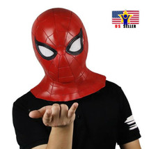 Spiderman Costume Red Latex Rubber Head Face Man Mask Super Hero Hallowe... - $24.60